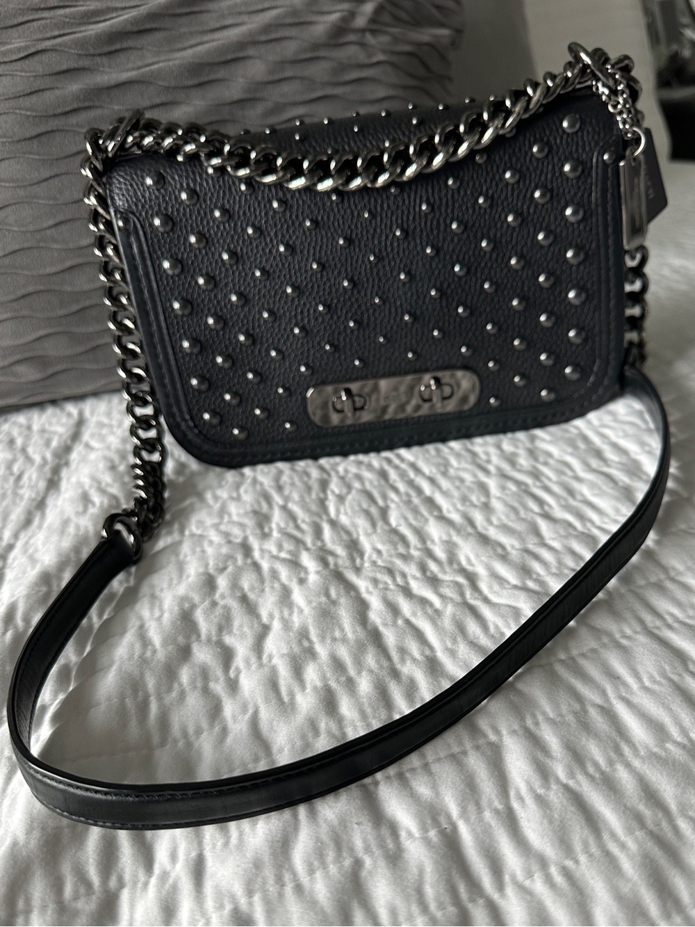 Coach studded shoulder/crossbody purse